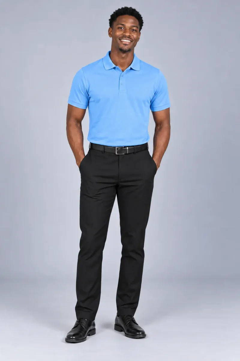 Men’s Cyan Jersey Polo Shirt